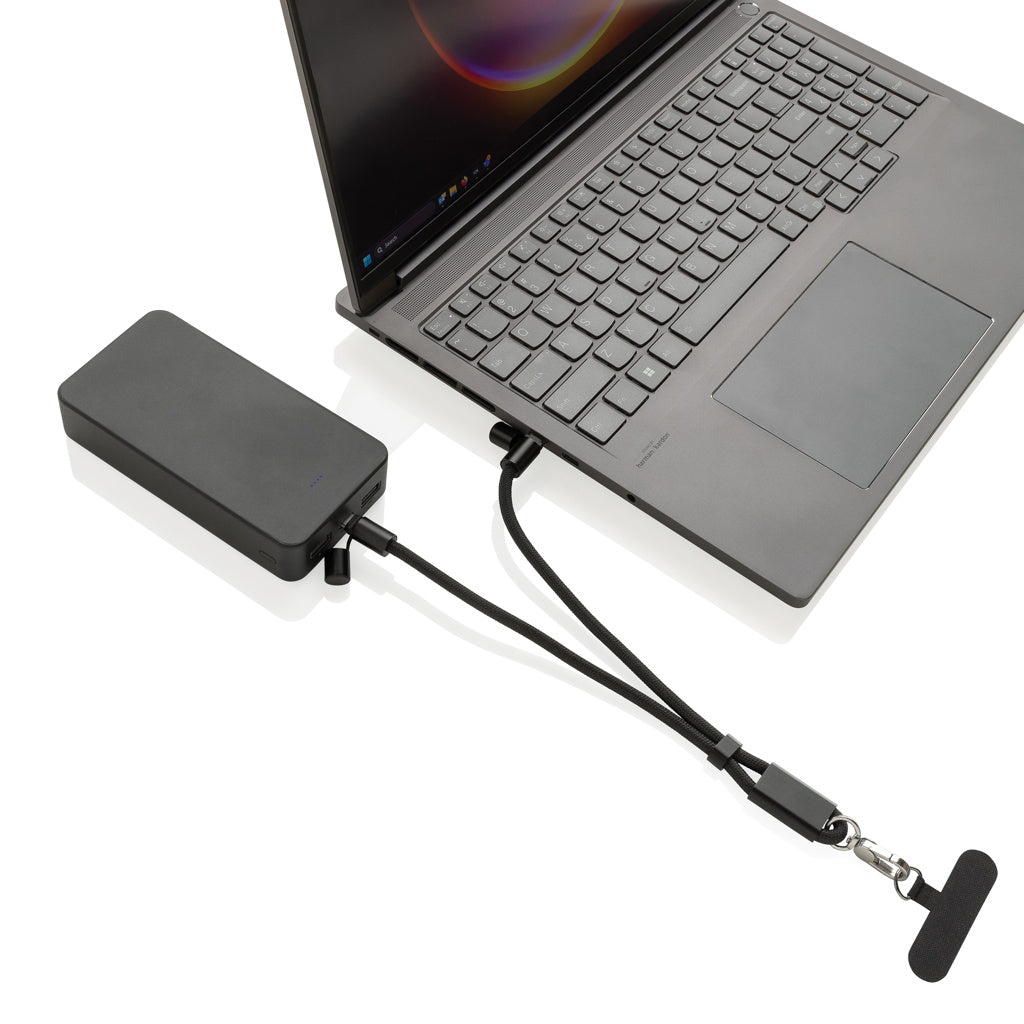 LoopAmp RCS RPET adjustable phone wrist strap 60W cable - Black