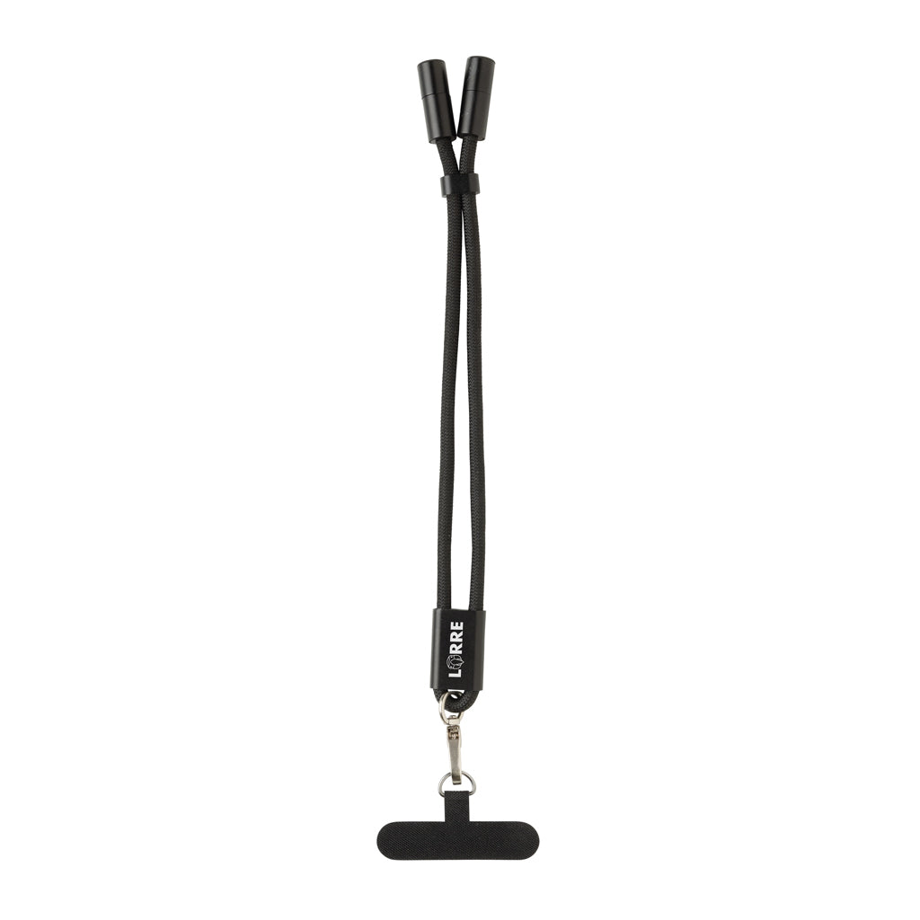 LoopAmp RCS RPET adjustable phone wrist strap 60W cable - Black
