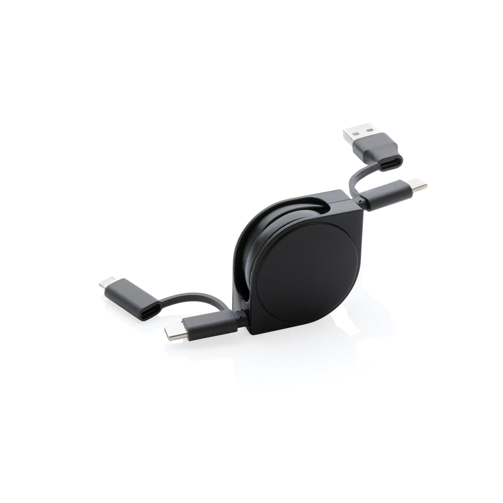 RCS recycled plastic and TPE 4 in 1 cable - Black
