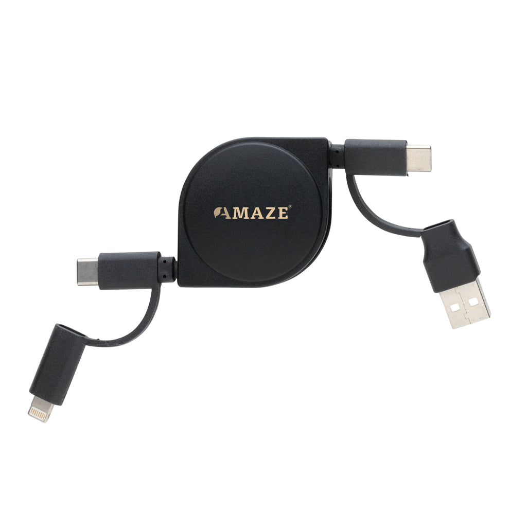RCS recycled plastic and TPE 4 in 1 cable - Black