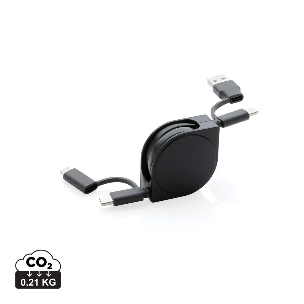 RCS recycled plastic and TPE 4 in 1 cable - Black