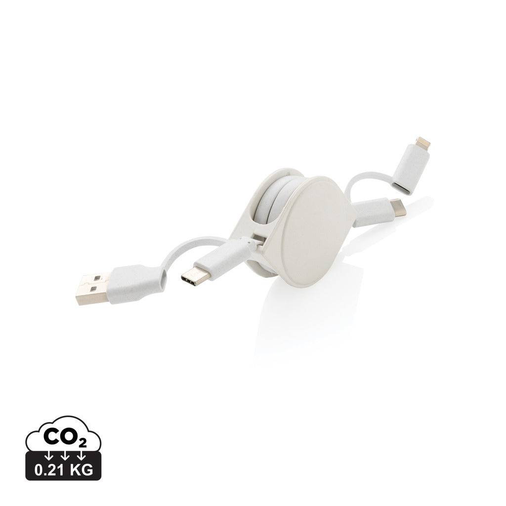 RCS recycled plastic and TPE 4 in 1 cable - White