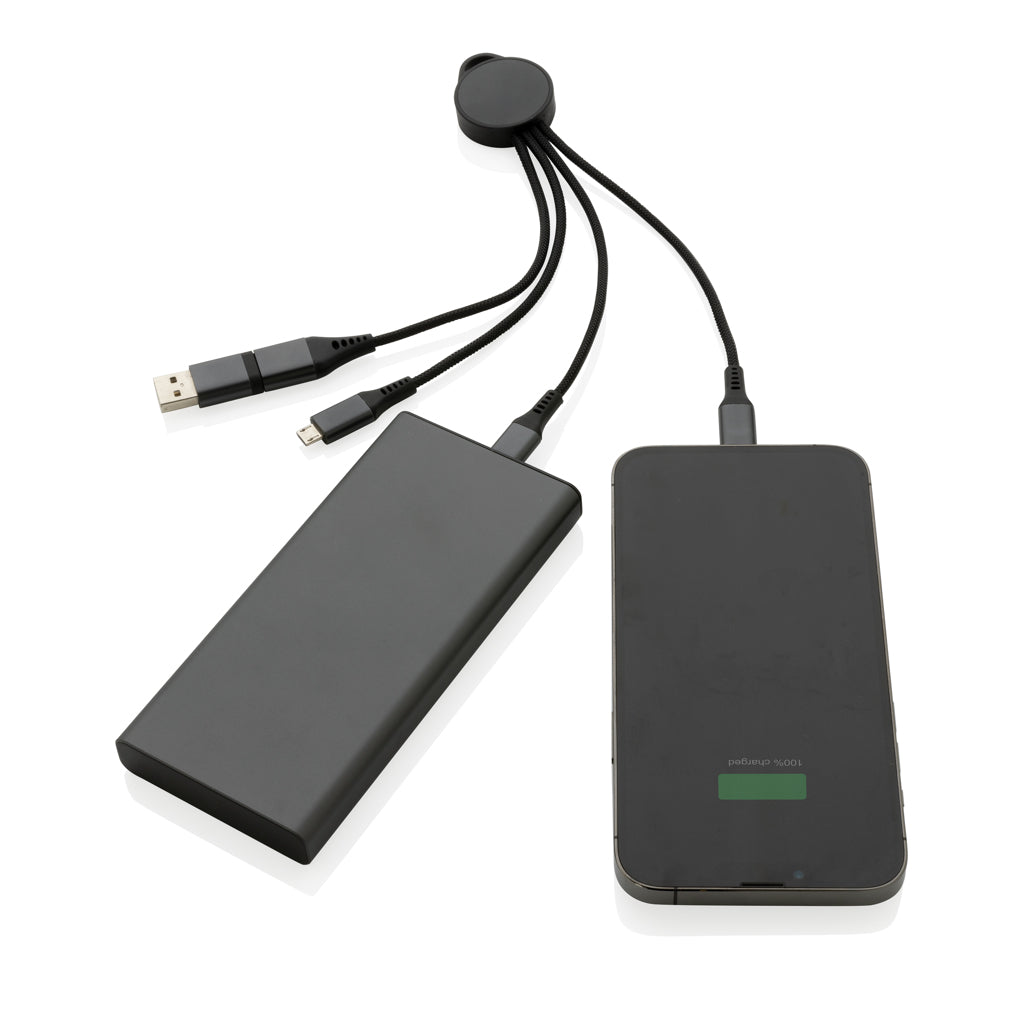 Terra RCS recycled aluminium 6-in-1 charging cable - Grey