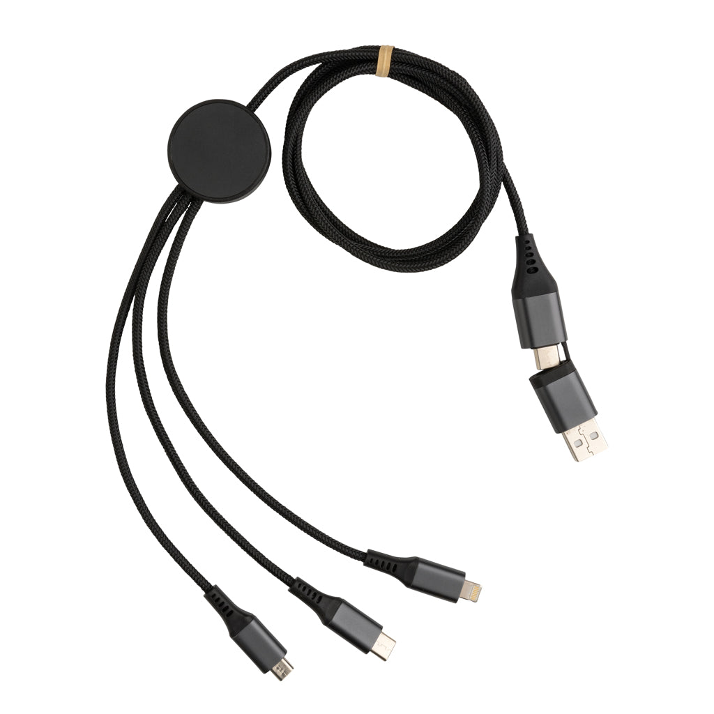 Terra 60W RCS recycled aluminium 120cm 6-in-1 cable - Grey