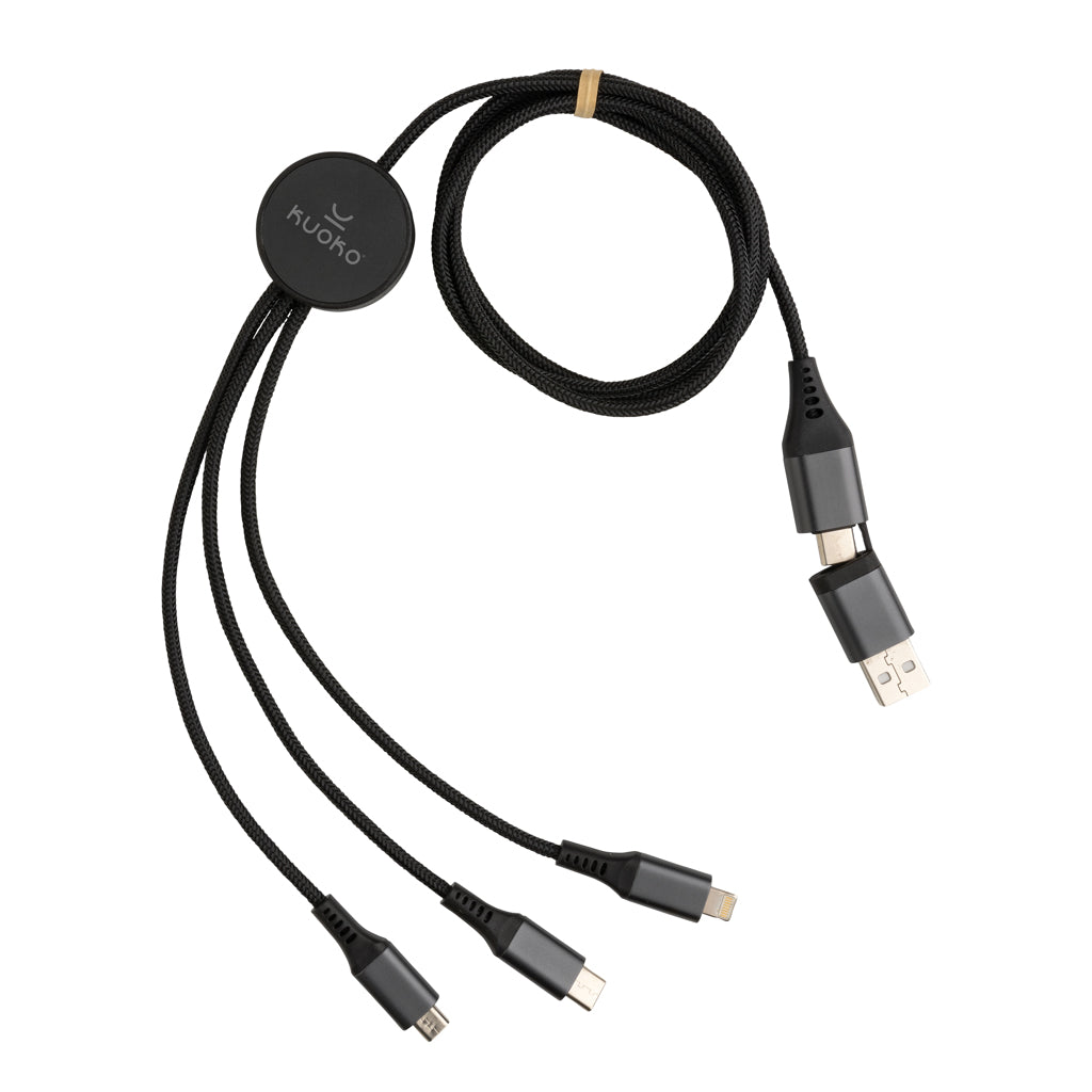 Terra 60W RCS recycled aluminium 120cm 6-in-1 cable - Grey