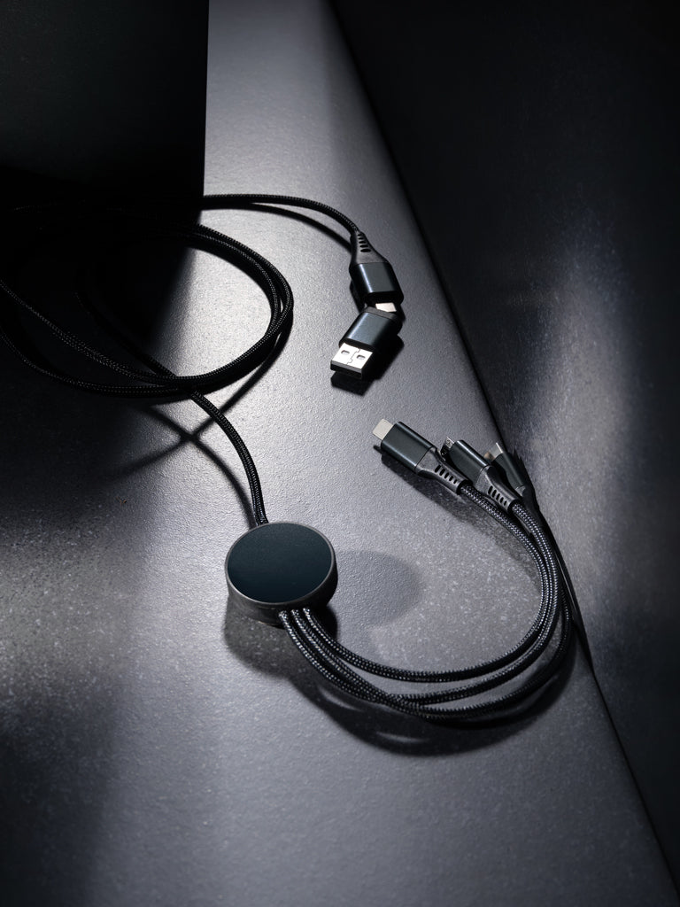 Terra 60W RCS recycled aluminium 120cm 6-in-1 cable - Grey
