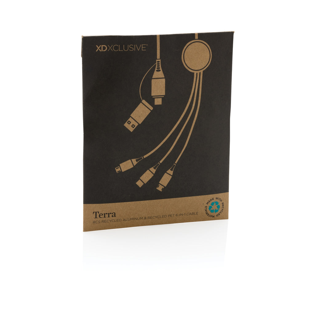 Terra 60W RCS recycled aluminium 120cm 6-in-1 cable - Grey