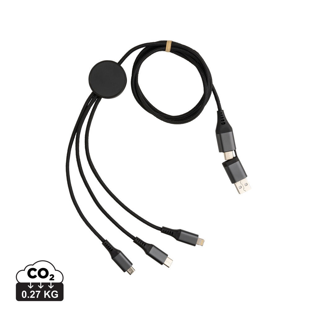 Terra 60W RCS recycled aluminium 120cm 6-in-1 cable - Grey