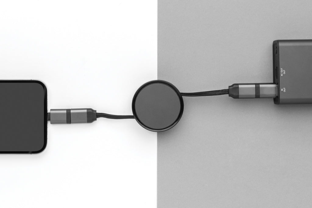 Terra RCS recycled aluminium retractable 6 in 1 60W cable - Grey