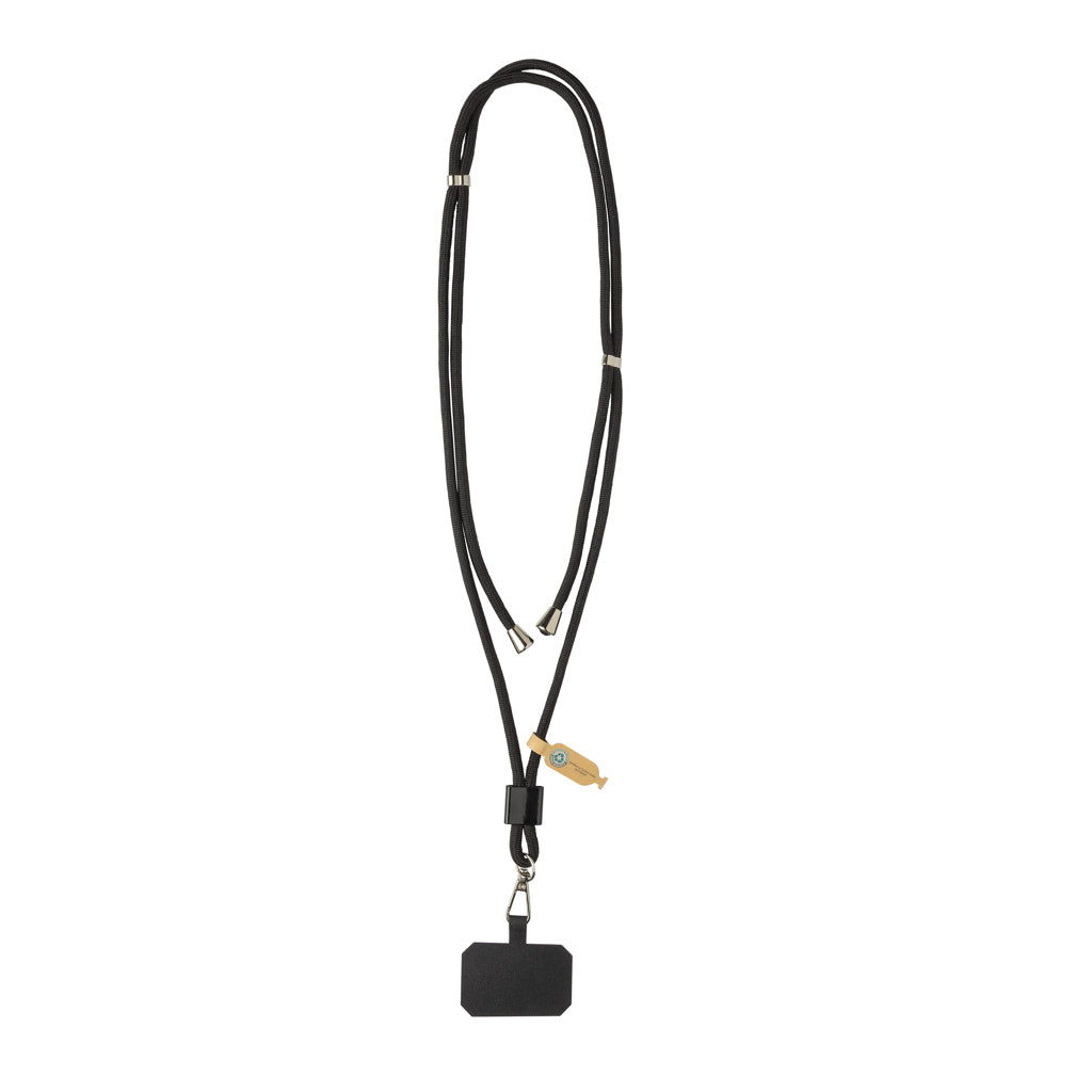 CarryLoop RCS recycled PET adjustable phone holder lanyard - Black