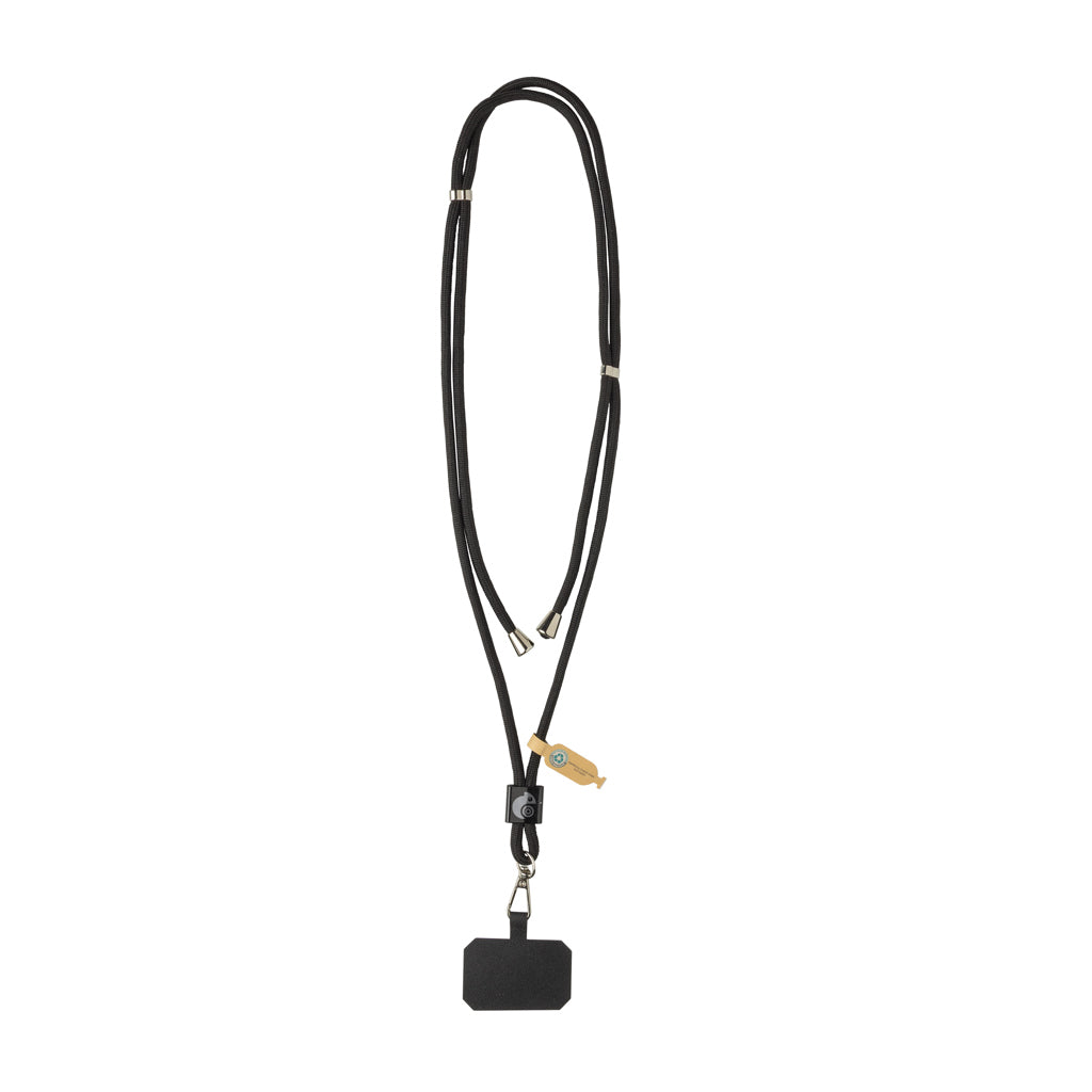 CarryLoop RCS recycled PET adjustable phone holder lanyard - Black