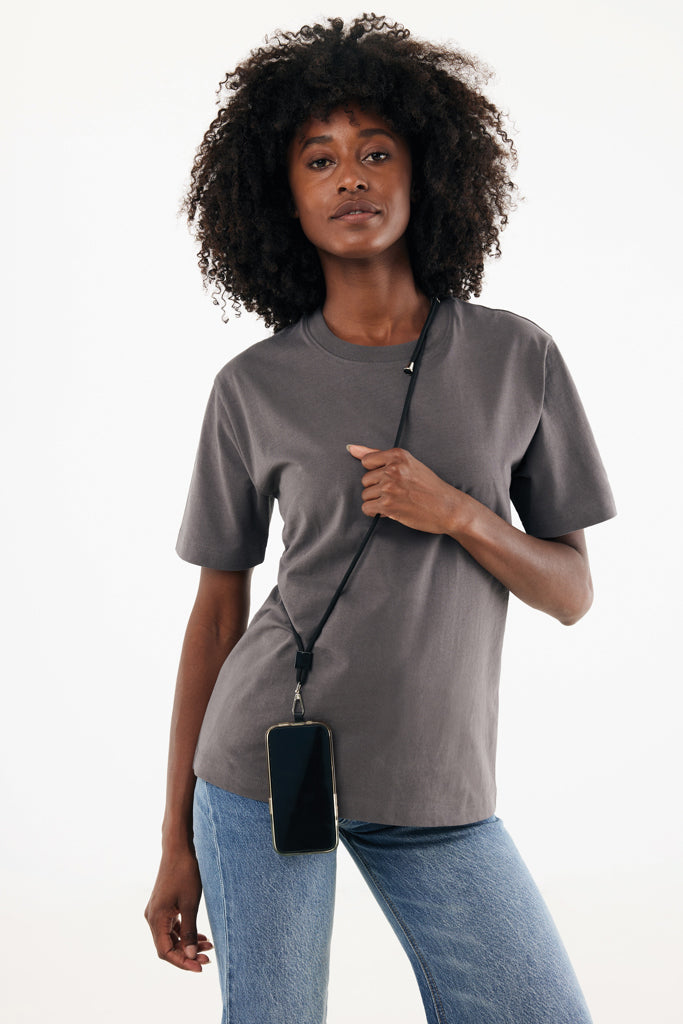 CarryLoop RCS recycled PET adjustable phone holder lanyard - Black