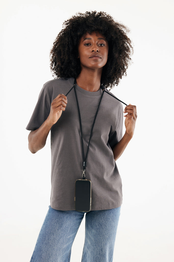 CarryLoop RCS recycled PET adjustable phone holder lanyard - Black