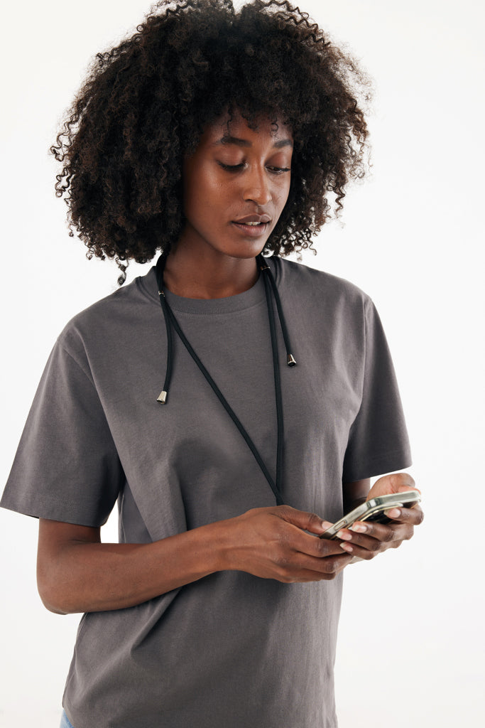 CarryLoop RCS recycled PET adjustable phone holder lanyard - Black