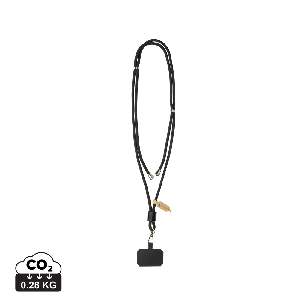 CarryLoop RCS recycled PET adjustable phone holder lanyard - Black