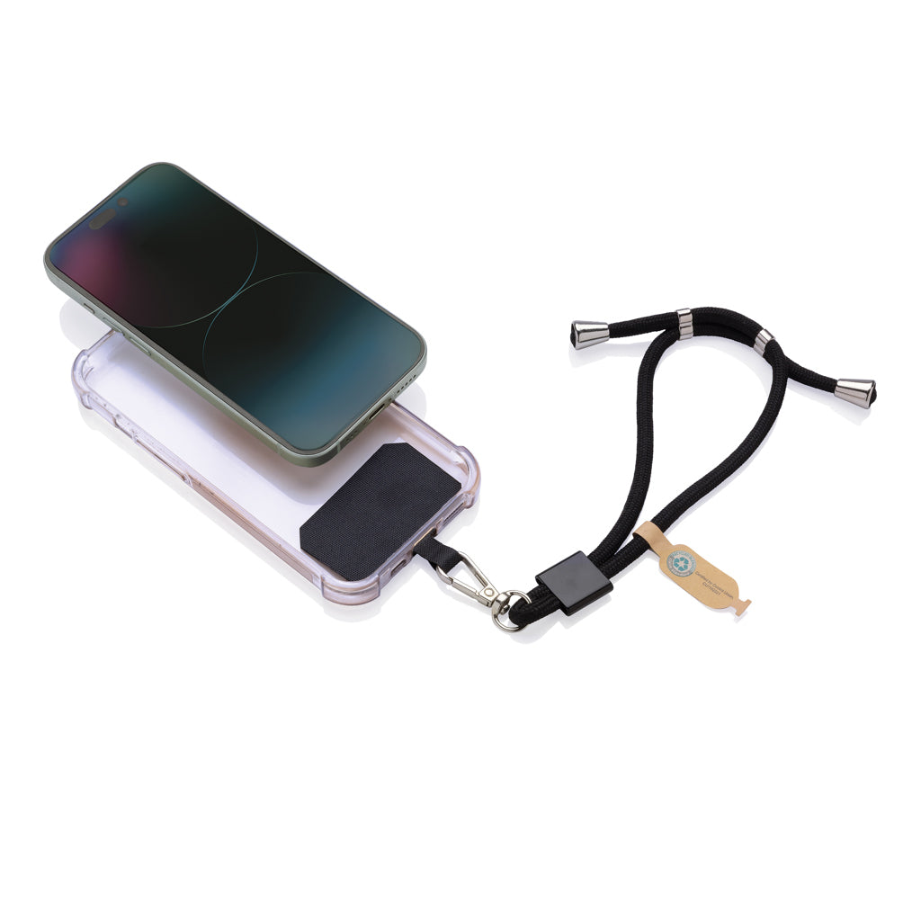 CarryLoop RCS recycled PET adjustable phone holder wristlet - Black