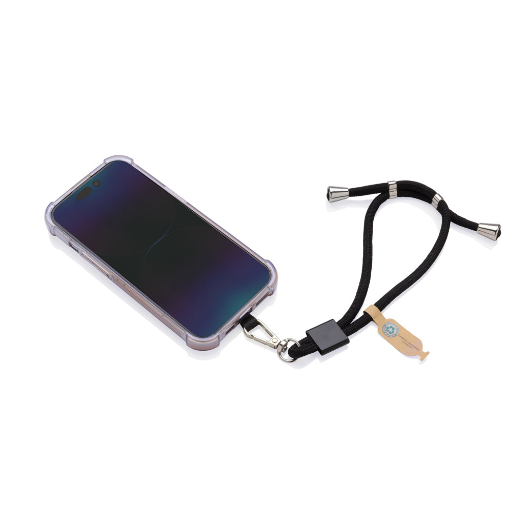 CarryLoop RCS recycled PET adjustable phone holder wristlet - Black
