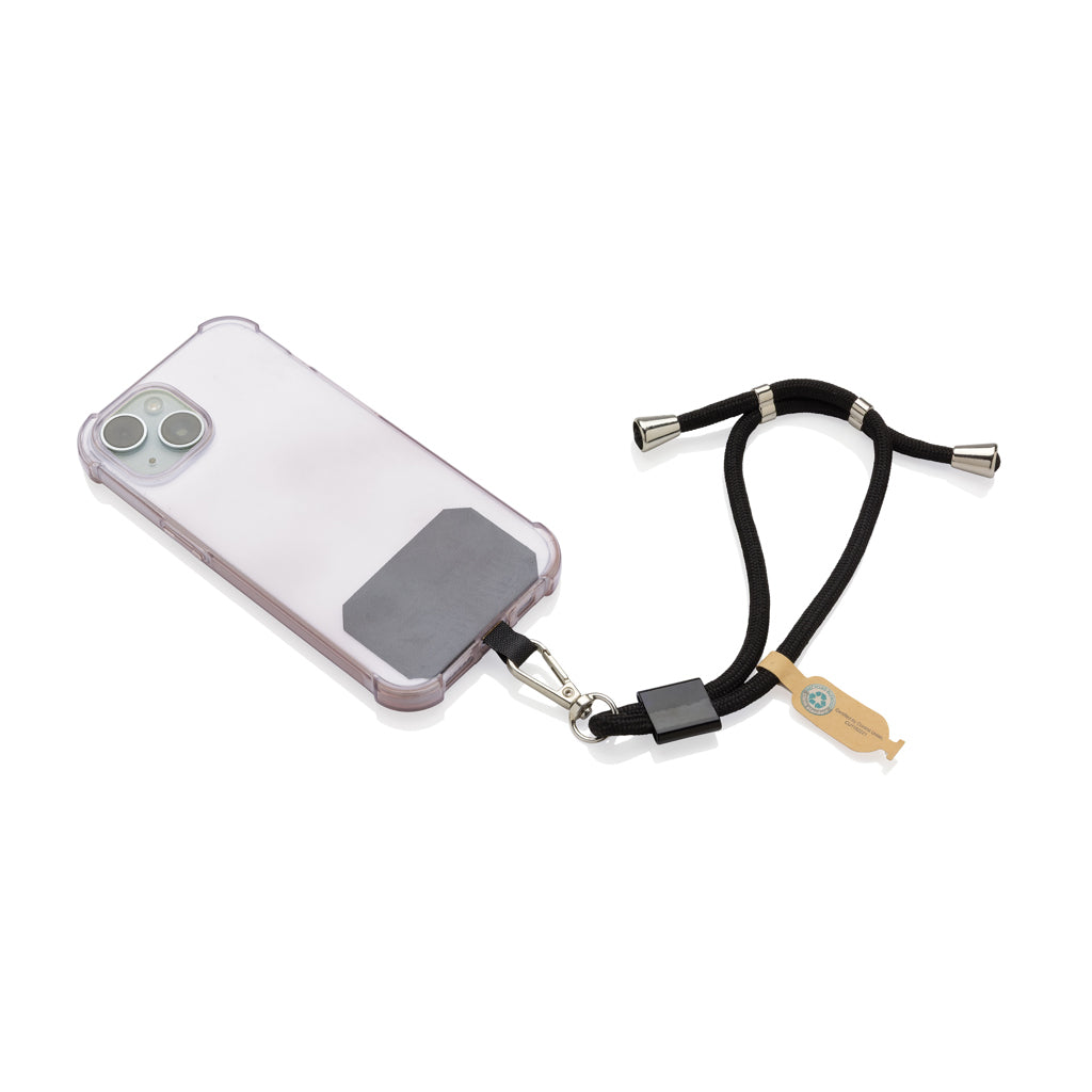 CarryLoop RCS recycled PET adjustable phone holder wristlet - Black