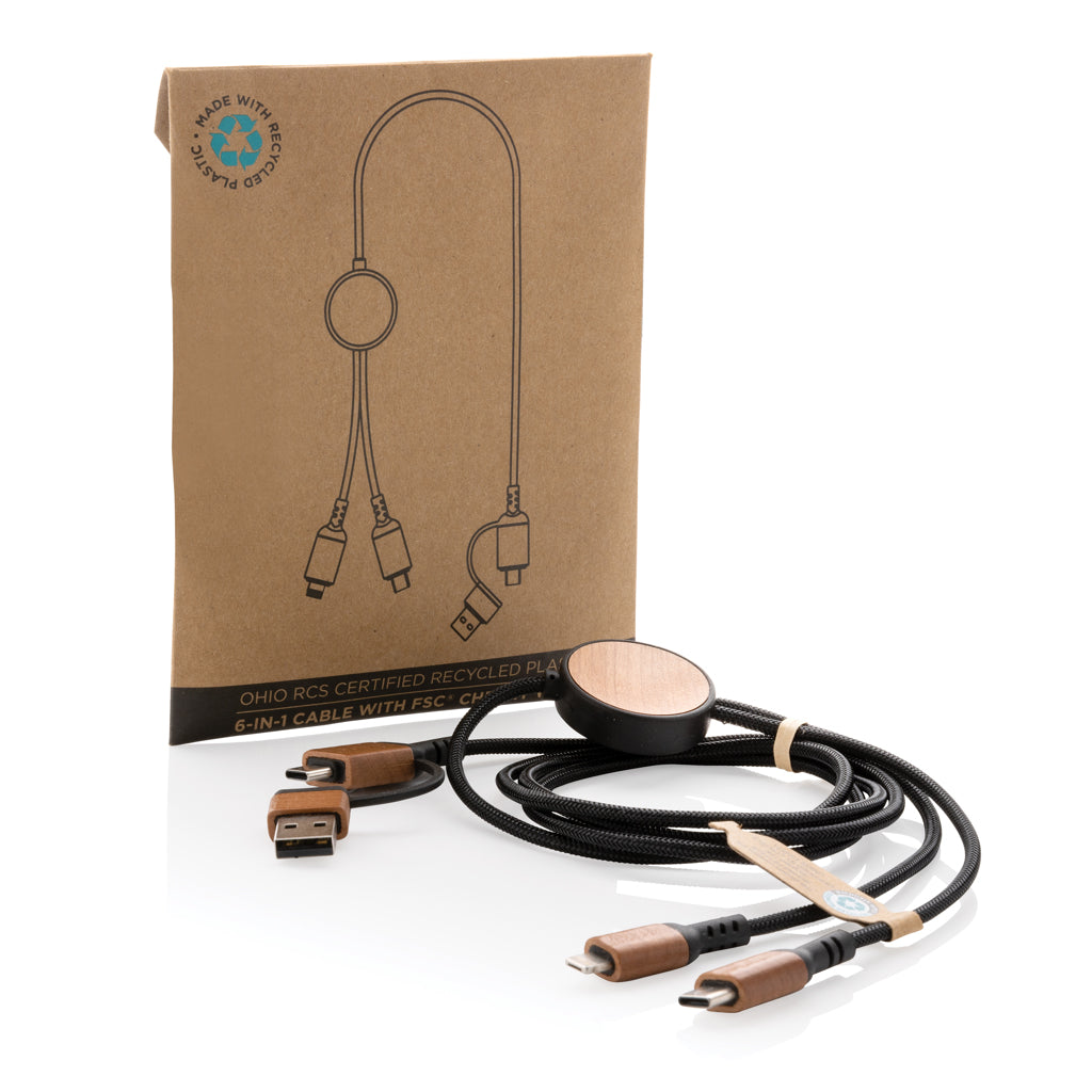 Ohio RCS certified recycled plastic 6-in-1 cable - Black