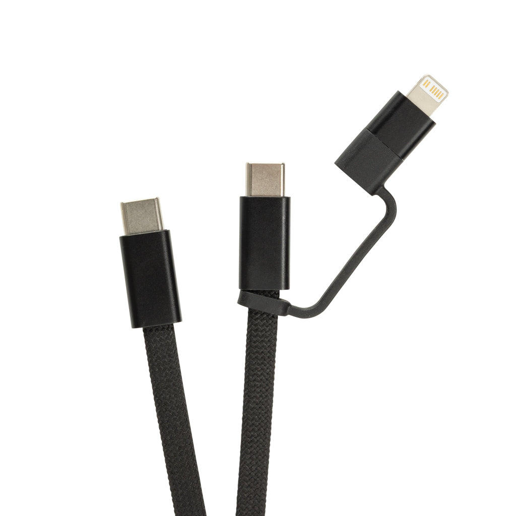 Arc RCS recycled Ultra-thin 60W 2 in 1 magnetic cable - Black