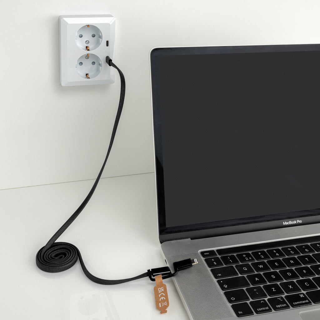 Arc RCS recycled Ultra-thin 60W 2 in 1 magnetic cable - Black