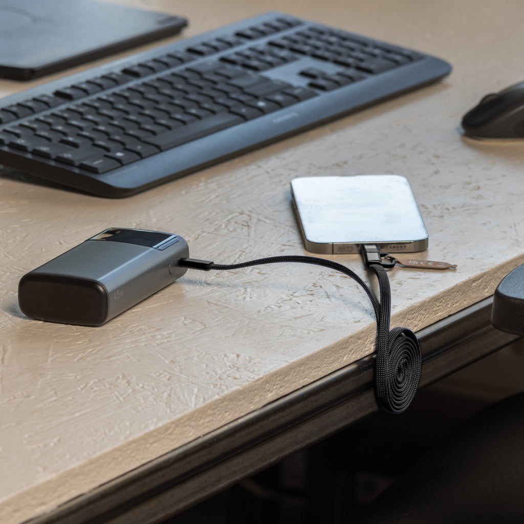 Arc RCS recycled Ultra-thin 60W 2 in 1 magnetic cable - Black