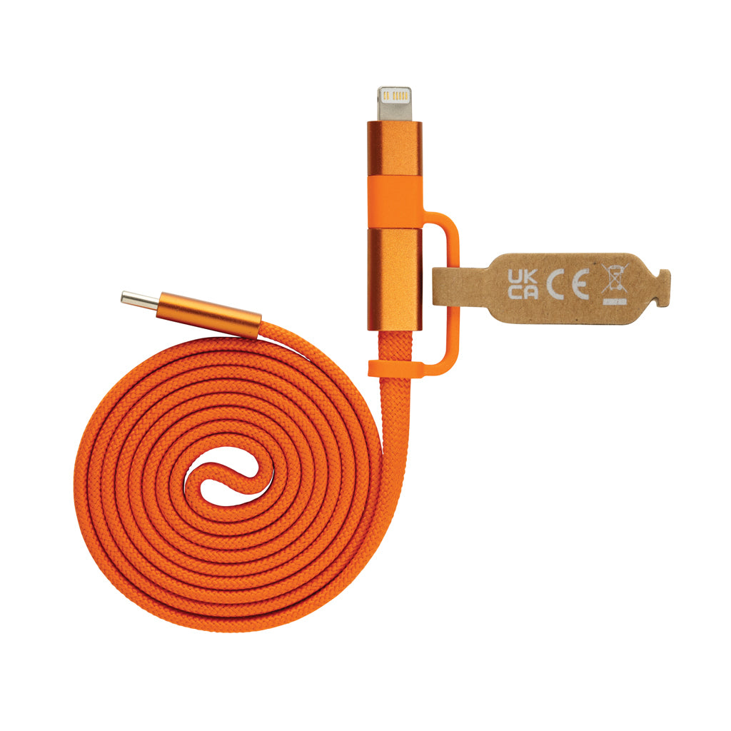 Arc RCS recycled Ultra-thin 60W 2 in 1 magnetic cable - Orange