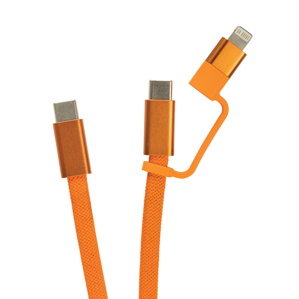 Arc RCS recycled Ultra-thin 60W 2 in 1 magnetic cable - Orange