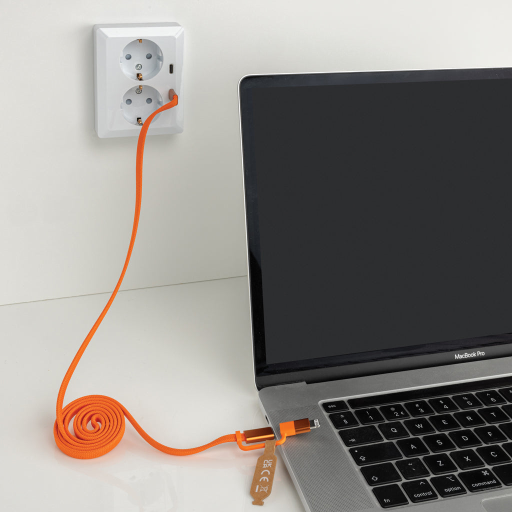 Arc RCS recycled Ultra-thin 60W 2 in 1 magnetic cable - Orange