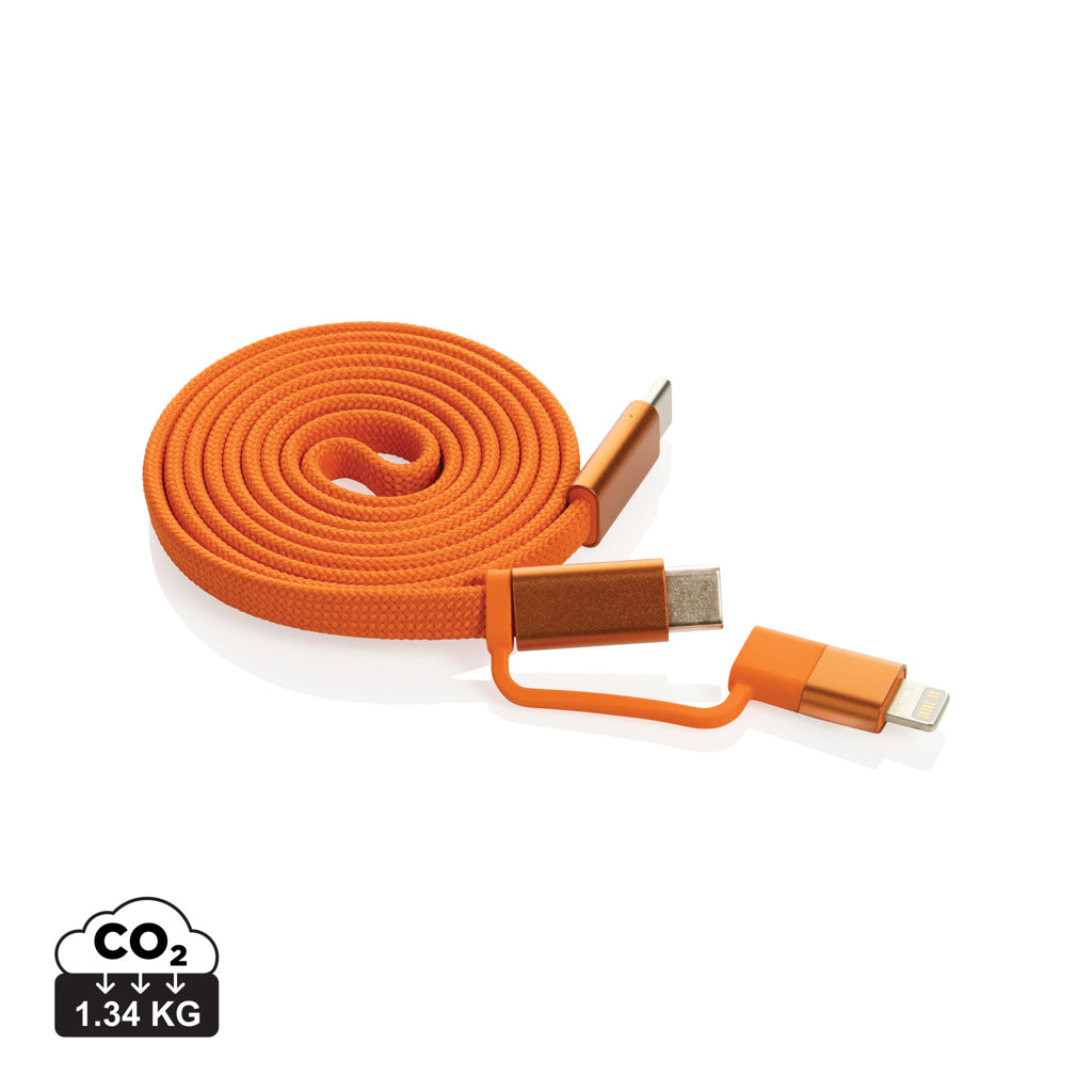 Arc RCS recycled Ultra-thin 60W 2 in 1 magnetic cable - Orange