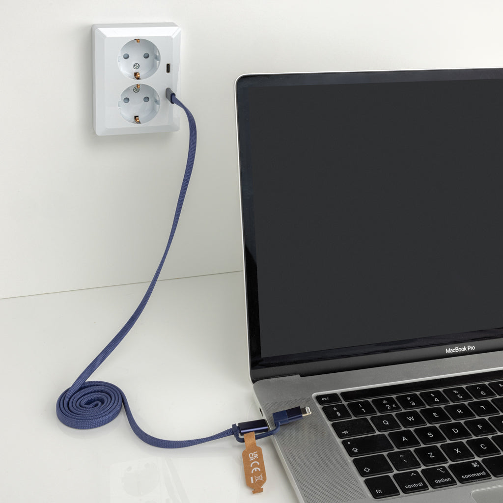 Arc RCS recycled Ultra-thin 60W 2 in 1 magnetic cable - Blue