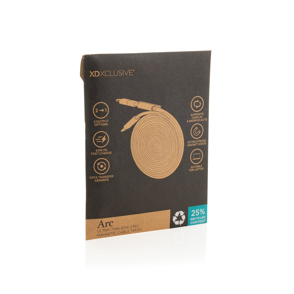 Arc RCS recycled Ultra-thin 60W 2 in 1 magnetic cable - Blue