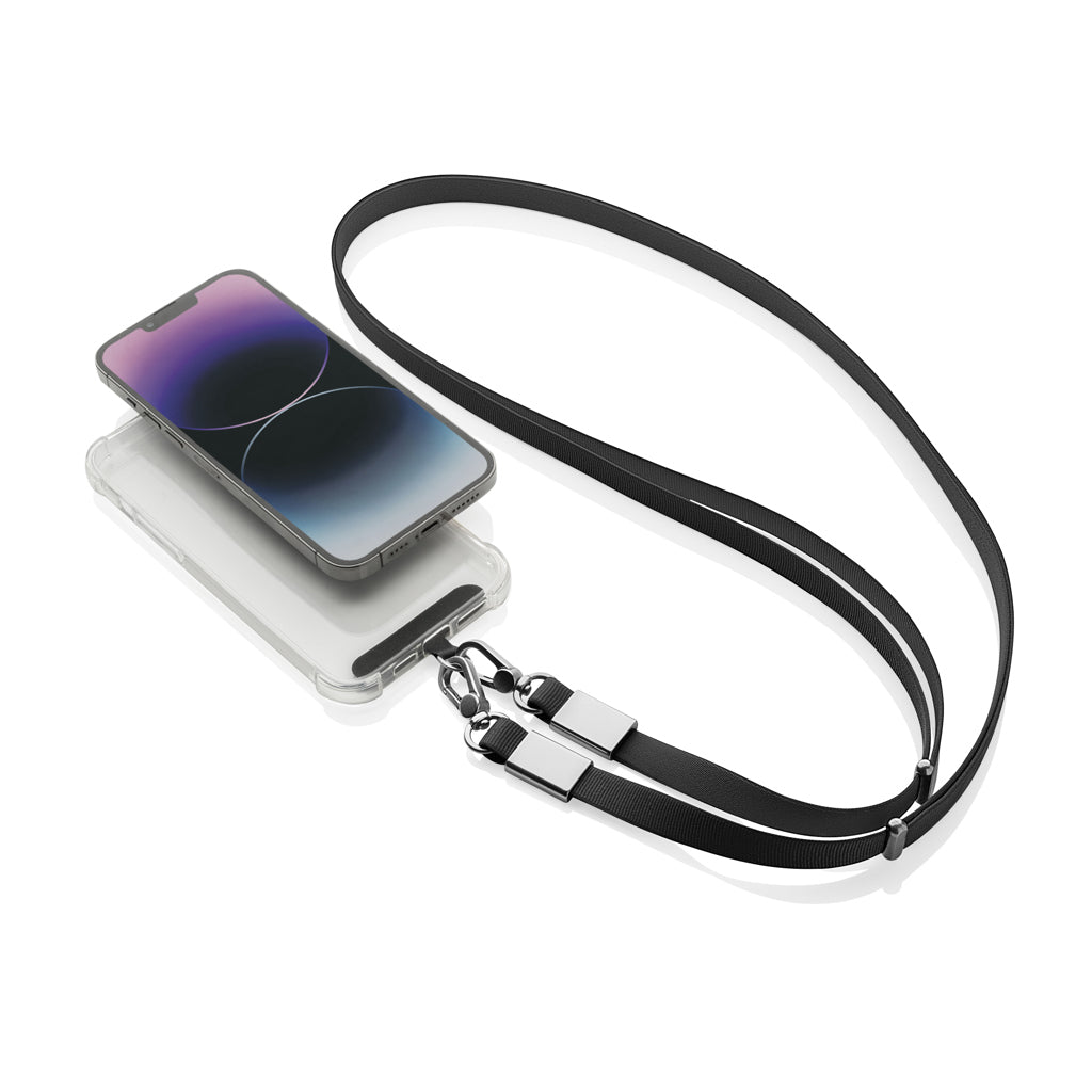 Nivo RCS recycled PET Crossbody lanyard - Black