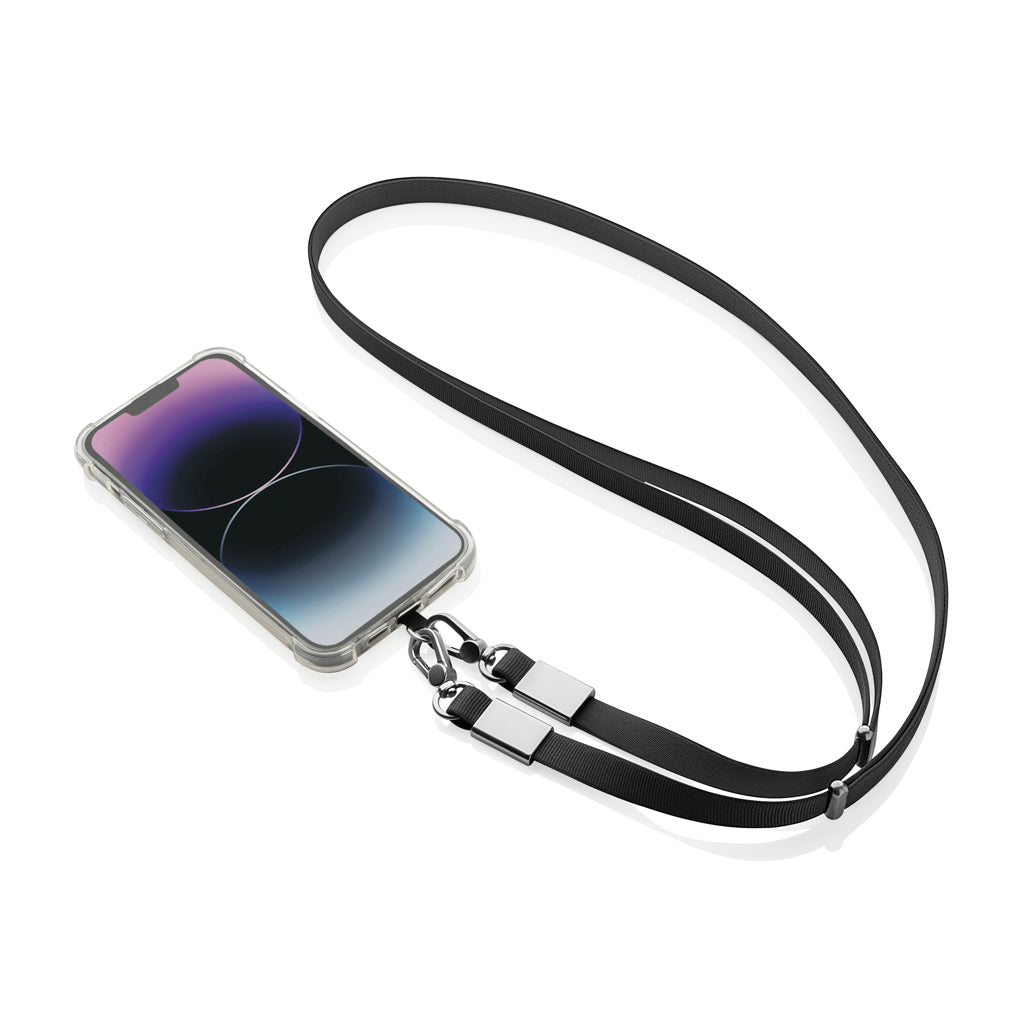 Nivo RCS recycled PET Crossbody lanyard - Black