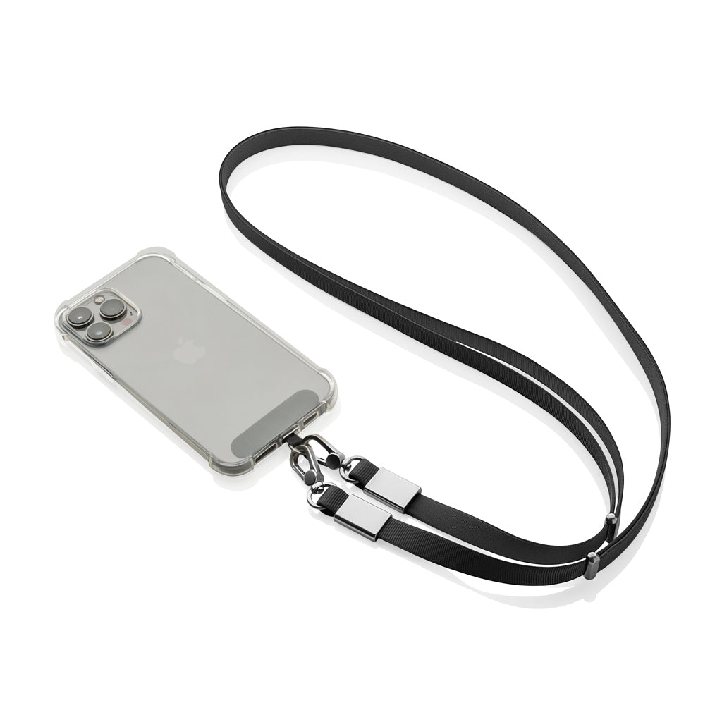 Nivo RCS recycled PET Crossbody lanyard - Black