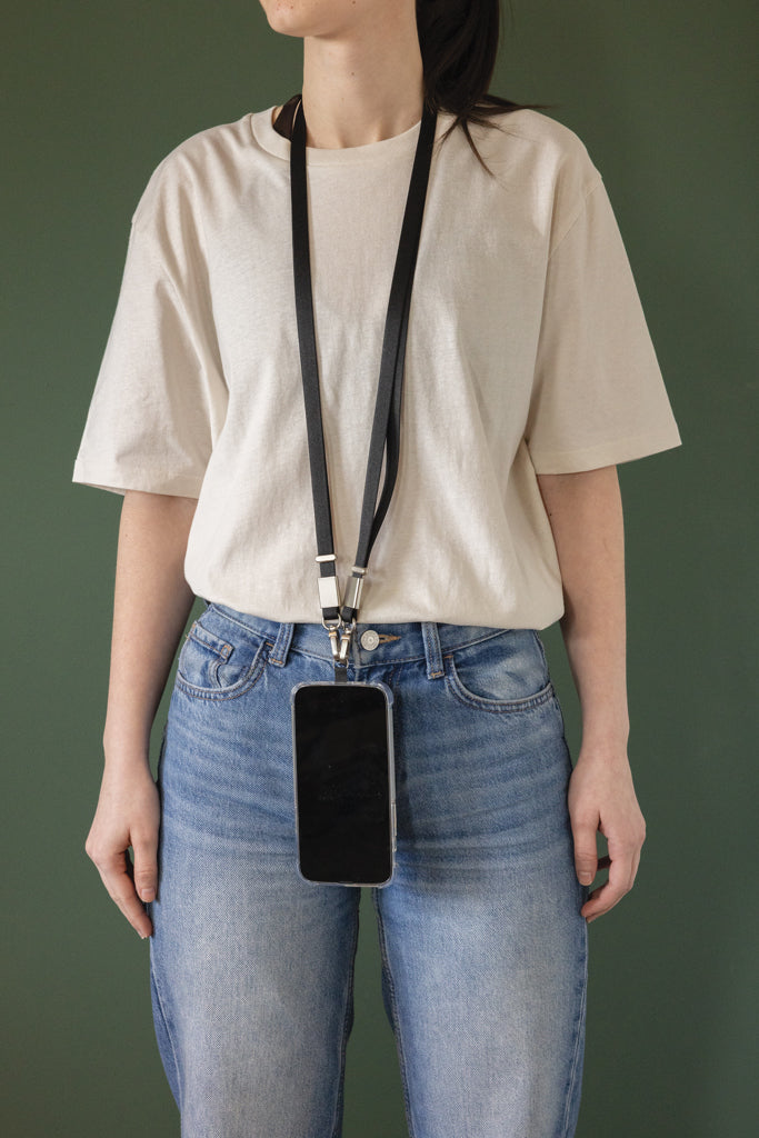 Nivo RCS recycled PET Crossbody lanyard - Black