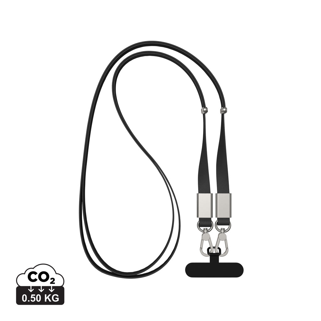 Nivo RCS recycled PET Crossbody lanyard - Black
