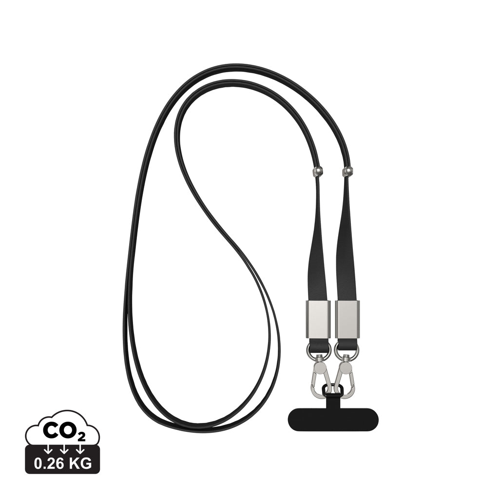 Nivo RCS recycled PET Crossbody lanyard - Black