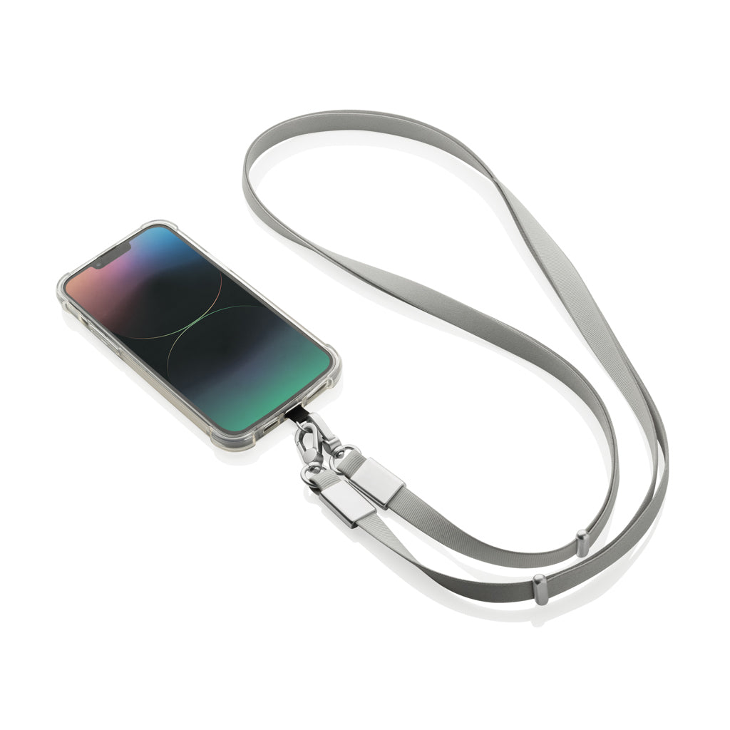 Nivo RCS recycled PET Crossbody lanyard - Grey