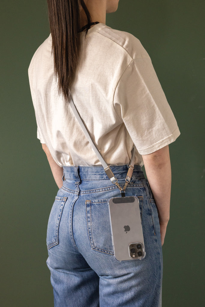 Nivo RCS recycled PET Crossbody lanyard - Grey