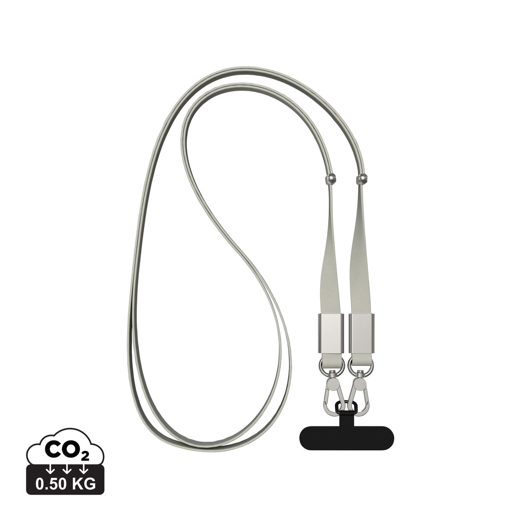 Nivo RCS recycled PET Crossbody lanyard - Grey