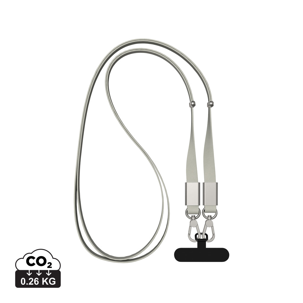 Nivo RCS recycled PET Crossbody lanyard - Grey