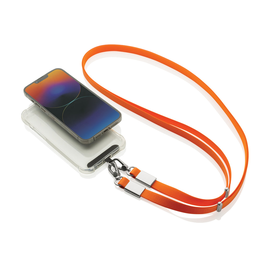 Nivo RCS recycled PET Crossbody lanyard - Orange