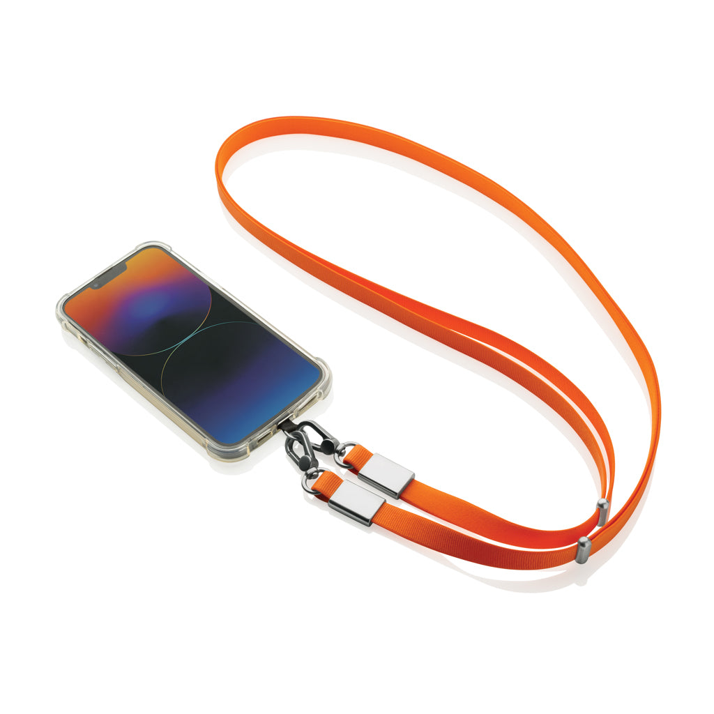 Nivo RCS recycled PET Crossbody lanyard - Orange