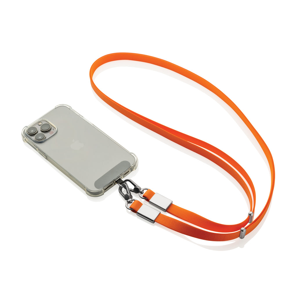 Nivo RCS recycled PET Crossbody lanyard - Orange