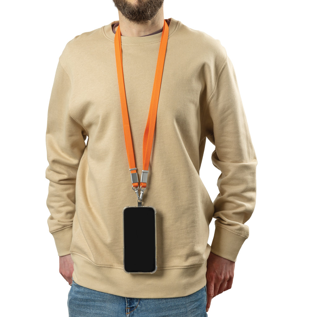 Nivo RCS recycled PET Crossbody lanyard - Orange