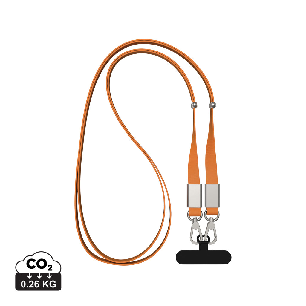 Nivo RCS recycled PET Crossbody lanyard - Orange