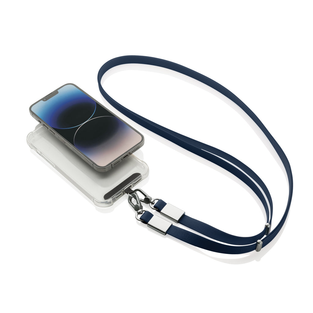 Nivo RCS recycled PET Crossbody lanyard - Navy