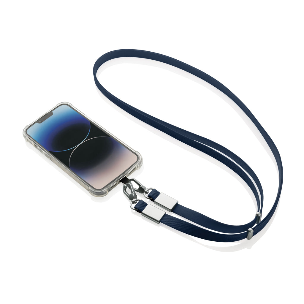 Nivo RCS recycled PET Crossbody lanyard - Navy