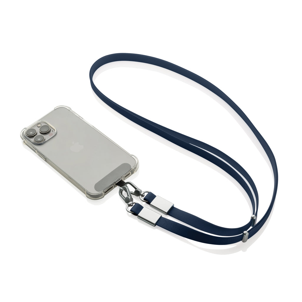 Nivo RCS recycled PET Crossbody lanyard - Navy